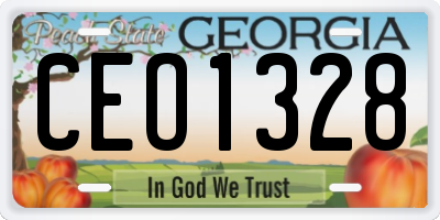 GA license plate CEO1328