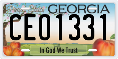 GA license plate CEO1331