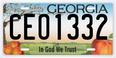 GA license plate CEO1332