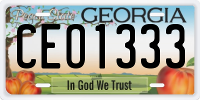 GA license plate CEO1333