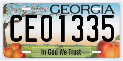 GA license plate CEO1335