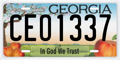 GA license plate CEO1337