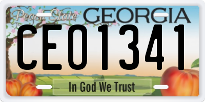 GA license plate CEO1341