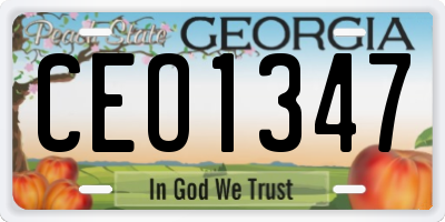 GA license plate CEO1347