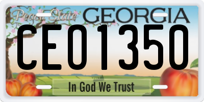 GA license plate CEO1350