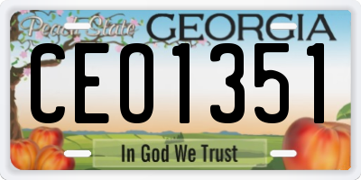 GA license plate CEO1351