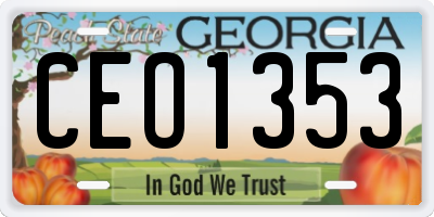 GA license plate CEO1353