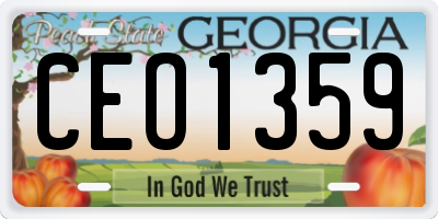 GA license plate CEO1359