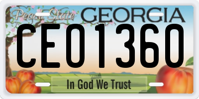 GA license plate CEO1360