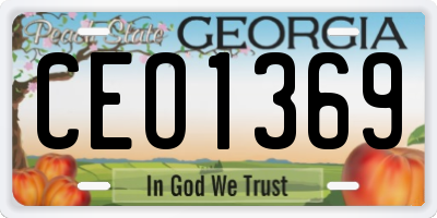 GA license plate CEO1369