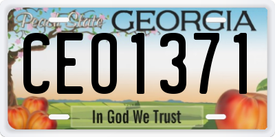GA license plate CEO1371