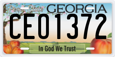 GA license plate CEO1372