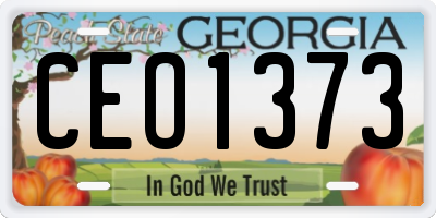 GA license plate CEO1373