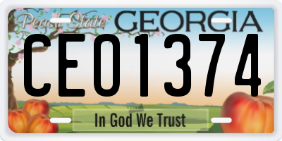 GA license plate CEO1374