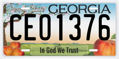 GA license plate CEO1376