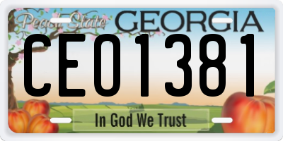 GA license plate CEO1381
