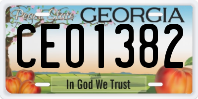 GA license plate CEO1382