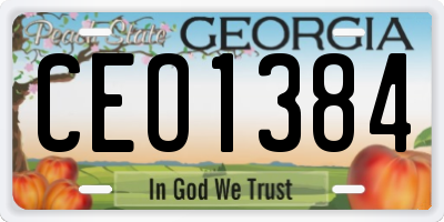 GA license plate CEO1384