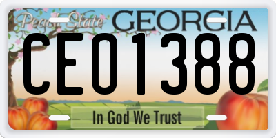 GA license plate CEO1388