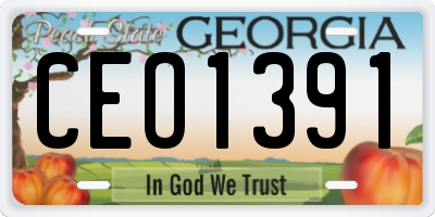 GA license plate CEO1391