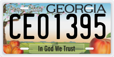 GA license plate CEO1395