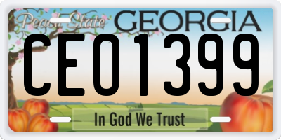 GA license plate CEO1399