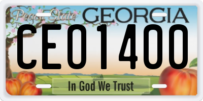 GA license plate CEO1400