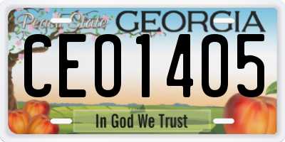 GA license plate CEO1405