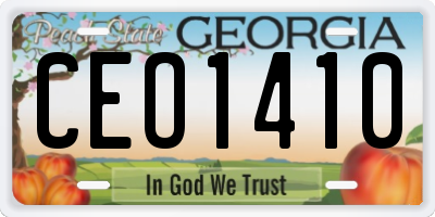 GA license plate CEO1410