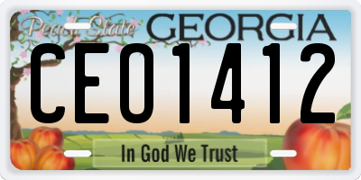 GA license plate CEO1412