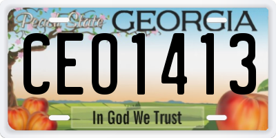 GA license plate CEO1413