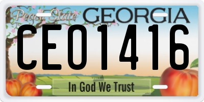 GA license plate CEO1416