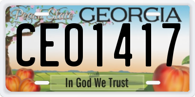 GA license plate CEO1417