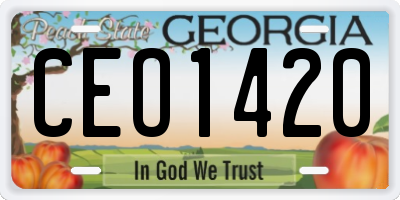 GA license plate CEO1420