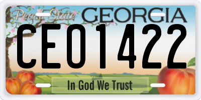 GA license plate CEO1422