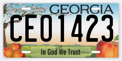 GA license plate CEO1423