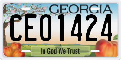 GA license plate CEO1424