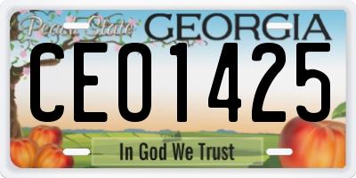 GA license plate CEO1425
