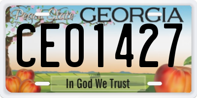 GA license plate CEO1427