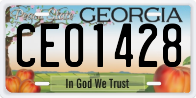 GA license plate CEO1428