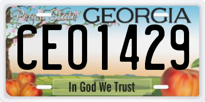 GA license plate CEO1429