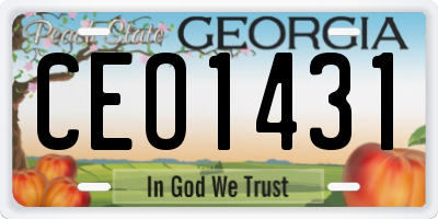 GA license plate CEO1431