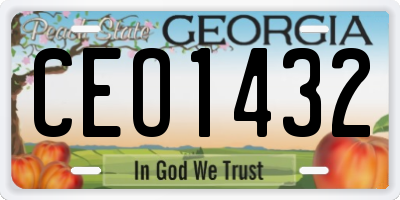 GA license plate CEO1432