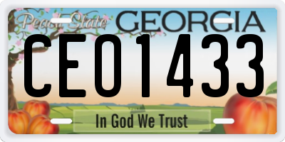 GA license plate CEO1433