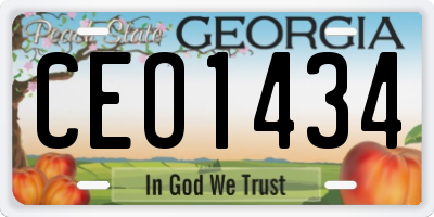 GA license plate CEO1434