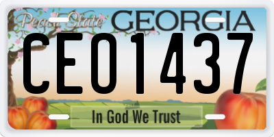 GA license plate CEO1437