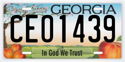 GA license plate CEO1439