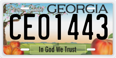 GA license plate CEO1443