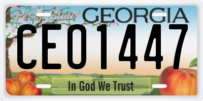 GA license plate CEO1447