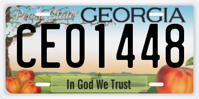 GA license plate CEO1448